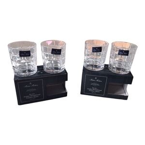 Brooks Brothers White Drinkware Set of 4 Classic Tumbler Whiskey Glasses